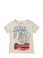 MOSCHINO KID - STUDDED JERSEY T-SHIRT - SAND