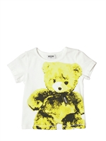 MOSCHINO KID - TEDDY BEAR PRINTED JERSEY T-SHIRT - WHITE