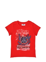 MOSCHINO KID - STUDDED JERSEY T-SHIRT - RED
