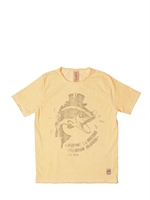 BOB - REVERSE PRINT JERSEY T-SHIRT - ORANGE FLUO
