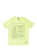 BOB - REVERSE PRINT JERSEY T-SHIRT - YELLOW FLUO
