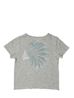 ZADIG&VOLTAIRE - COTTON JERSEY BACK PRINT T-SHIRT - GREY MELANGE