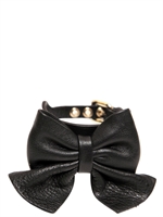RED VALENTINO - ARMBAND AUS NAPPALEDER MIT SCHLEIFE - SCHWARZ