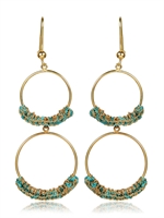CAROLINA BUCCI - DOUBLE HOOP WOVEN EARRINGS - TORQUOISE
