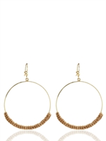 CAROLINA BUCCI - LARGE WOVEN HOOP EARRINGS - BEIGE