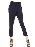 KAI AAKMANN - ASYMMETRIC SOFT TWILL TROUSERS - NAVY