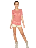 ISABEL MARANT ÉTOILE - STRIPED SUPER LIGHT JERSEY T-SHIRT - WHITE/RED