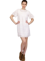 ISABEL MARANT ÉTOILE - SPITZE AUF KLEID AUS BAUMWOLL-VOILE - WEIß