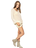 ISABEL MARANT ÉTOILE - TOP AUS LEINENJERSEY - NATURFARBEN