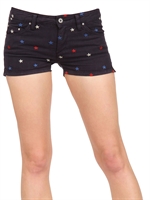 ISABEL MARANT ÉTOILE - SHORTS IN DENIM DI COTONE CON STELLE RICAMATE - BLU SCURO