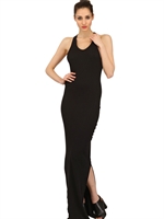 SILENT BY DAMIR DOMA - BAUMWOLL RIPP JERSEY TANKKLEID - SCHWARZ