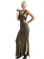 SILENT BY DAMIR DOMA - BAUMWOLL RIPP JERSEY TANKKLEID - KHAKI