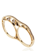 NESSA - K.O. DOPPELTER RING AUS GOLD UND DIAMANTEN - GOLDGELB