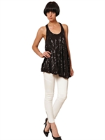 PIERRE BALMAIN - ASYMMETRISCHES TANK TOP MIT PAILLETTEN - SCHWARZ