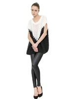 HORACE - SLEEVELESS LOOSE MOHAIR MAXI SWEATER - WHITE/BLACK