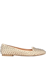 JEFFREY CAMPBELL - 10MM LEATHER STUDDED LOAFERS - NUDE