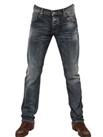 ARMANI JEANS - 18CM STRETCH DENIM SLIM FIT JEANS - WASHED BLUE