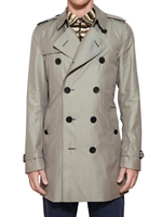 BURBERRY LONDON - TRENCH IN COTONE CERATO - VERDE CHIARO