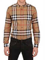 BURBERRY BRIT - LEICHTES KARIERTES BAUMWOLL OXFORD HEMD - BEIGE
