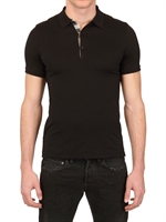 BURBERRY BRIT - 3 BUTTON COTTON JERSEY POLO SHIRT - BLACK