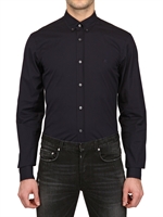 BURBERRY BRIT - HEMD AUS STRETCHPOPELINE MIT KNOPFKRAGEN - NAVYBLAU