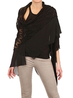 ANIYE BY - SCIARPA IN COTONE E VOILE - NERO