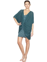 ANIYE BY - KLEID AUS BAUMWOLLJERSEY UND VISKOSENKREPP - TÜRKIS
