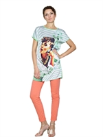 SWEET MATILDA - PRINTED TECHNO JERSEY T-SHIRT - GREEN