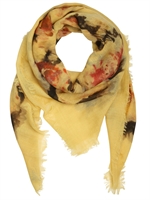 CONTILEONI - WOLL-GAZESCHAL MIT BLUMENDRUCK - GELB