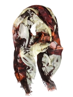 CONTILEONI - BUNTER BEDRUCKTER SCHAL - MULTI ORANGE