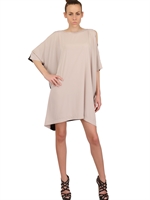 SPACE - TECHNO SATIN DRESS - SABBIA