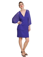 SPACE - TECHNO CREPE DE CHINE & GEORGETTE DRESS - VIOLET
