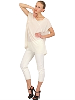 SPACE - CREPE DE CHINE TOP - WHITE