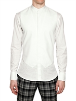 ALEXANDER MCQUEEN - HEMD AUS BAUMWOLLPOPELINE & PLASTRON AUS PIQUÉ - WEIß