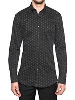 ALEXANDER MCQUEEN - ROLL UP-HEMD AUS BAUMWOLLPOPELINE MIT SCHÄDELDRUCK - SCHWARZ