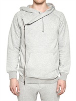 ALEXANDER MCQUEEN - COTTON FLEECE HODDED SWEATSHIRT - GREY