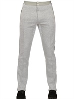 ALEXANDER MCQUEEN - 20CM RUBBER & COTTON FLEECE TROUSERS - GREY