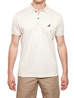 LANVIN - SHOE EMBROIDERY COTTON PIQUET POLO - WHITE