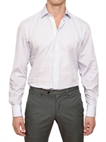LANVIN - GROSGRAIN BUTTON STAY VICHY POPLIN SHIRT - MULTI PINK