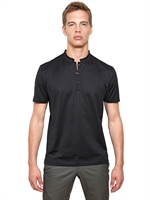 LANVIN - SHINY GROSGRAIN COLLAR  JERSEY T-SHIRT - NAVY