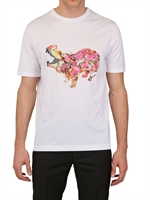 LANVIN - HIPPOPOTAMUS PRINT LIGHT JERSEY T-SHIRT - WHITE