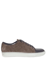 LANVIN - SUEDE AND PATENT LEATHER SNEAKERS - BEIGE/GREY