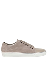 LANVIN - SUEDE AND PATENT LEATHER SNEAKERS - BEIGE
