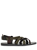 LANVIN - LEATHER AND WEBBING STRAP - KHAKI