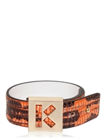 KENZO - LEDERARMBAND MIT ECHSENDRUCK - ORANGE