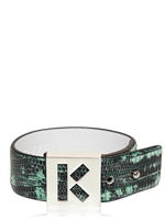 KENZO - LEDERARMBAND MIT ECHSENDRUCK - BLAU
