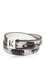 KENZO - DOPPELTES LEDERARMBAND MIT ECHSENDRUCK - MULTI SCHWARZ