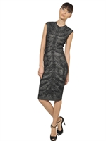 ALEXANDER MCQUEEN - ABITO IN SETA E VISCOSA LAVORAZIONE JACQUARD - NERO