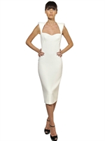 ALEXANDER MCQUEEN - ABITO IN CREPE E VISCOSA - BIANCO