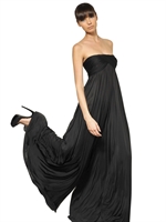 ALEXANDER MCQUEEN - TUTA DRAPPEGGIATA IN JERSEY DI VISCOSA - NERO